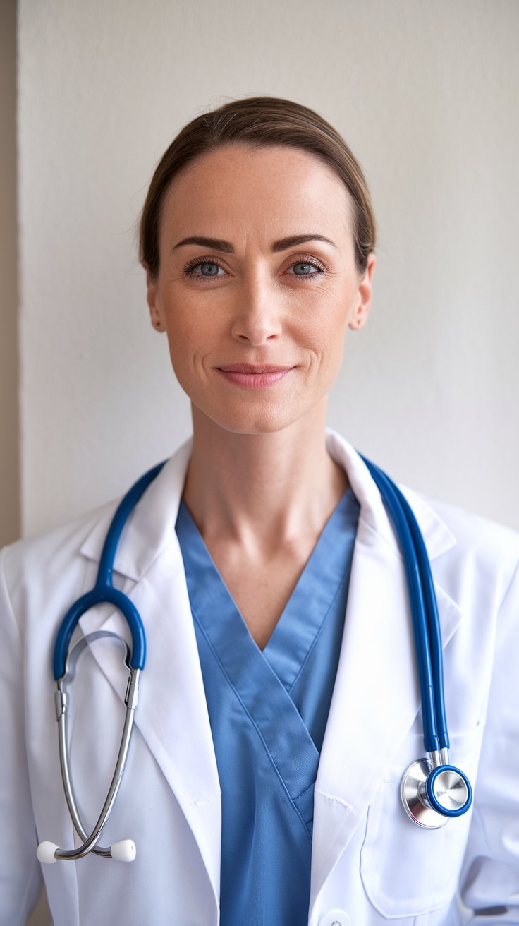 Lekárka so stetoskopom