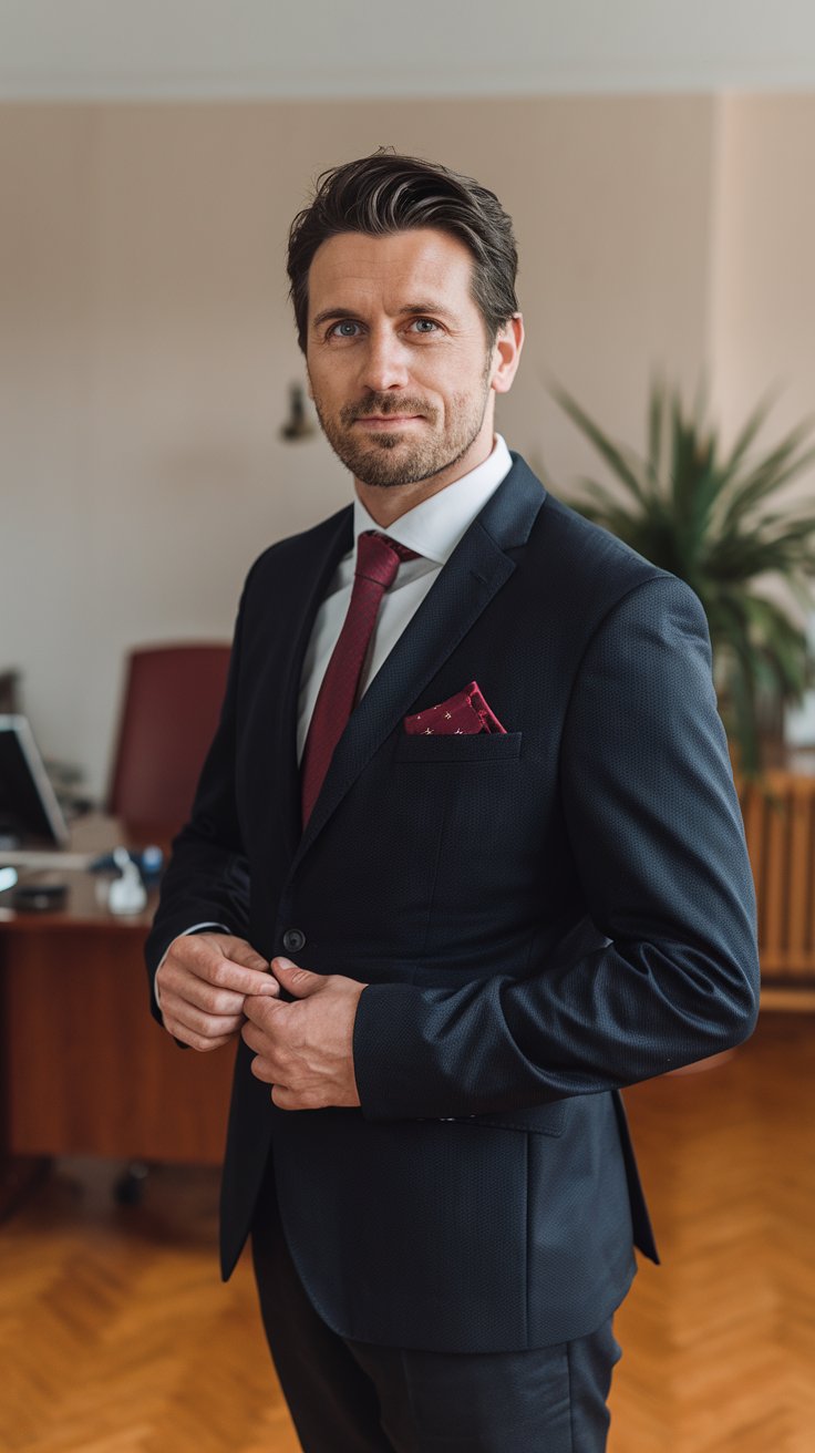 Realitný maklér v obleku